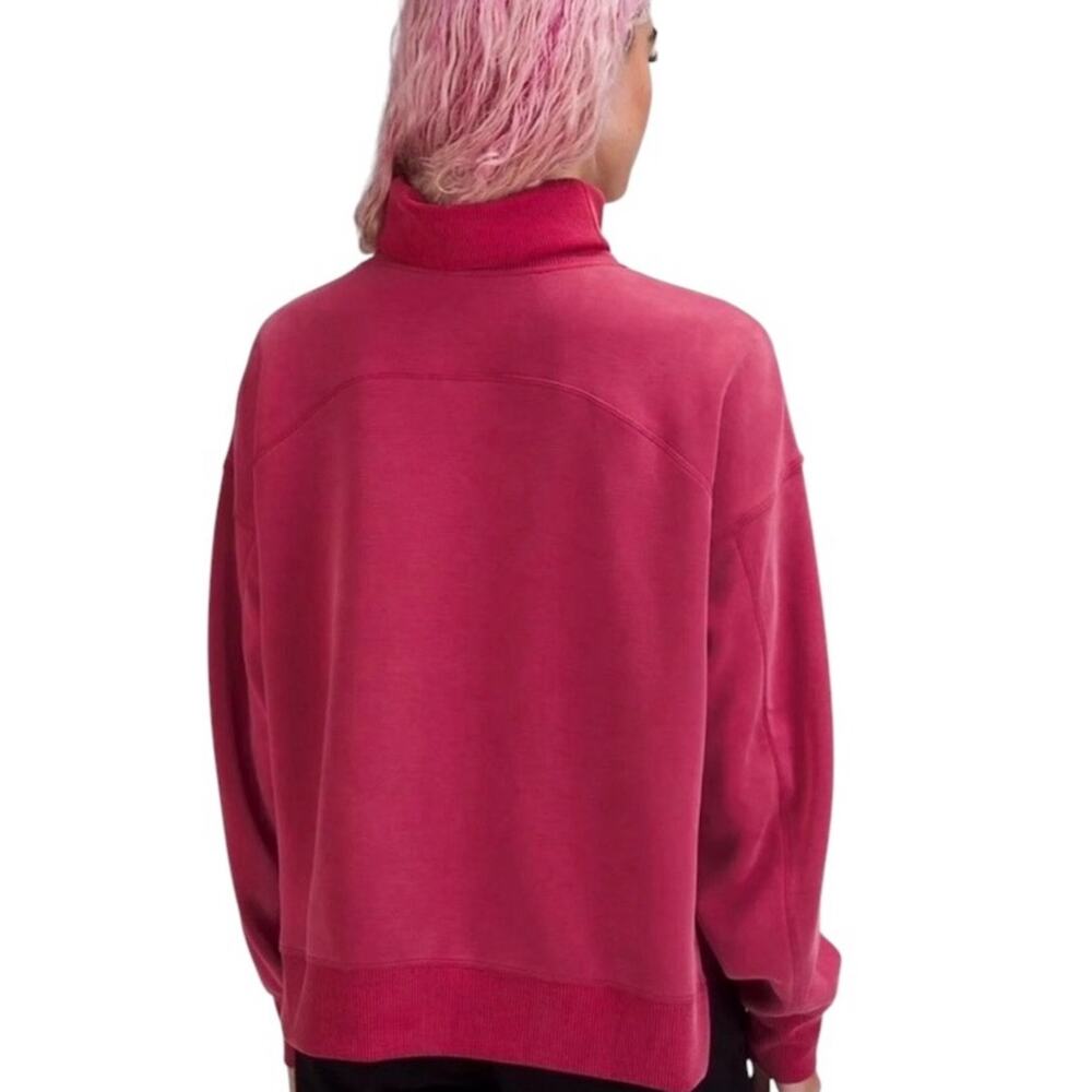 Lululemon Softstreme Turtleneck Pullover Size 6 Pomegranate Pink Athleisure - Picture 2 of 9